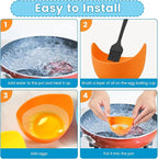 8Pcs Silicone Egg Poacher Nonstick Egg Poaching Cups Poached Egg Easy Silicone Egg Poacher Cups for Stovetop Air Fryer Cooking Accessories