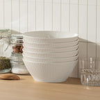 Ceramic Bowls for Kitchen - Set of 6, 30 oz Cereal Bowl Set, Soup Bowls, White Ceramic Bowls for Dessert, Salad, Pasta, Soup etc, Microwave, Dishwasher & Oven Safe