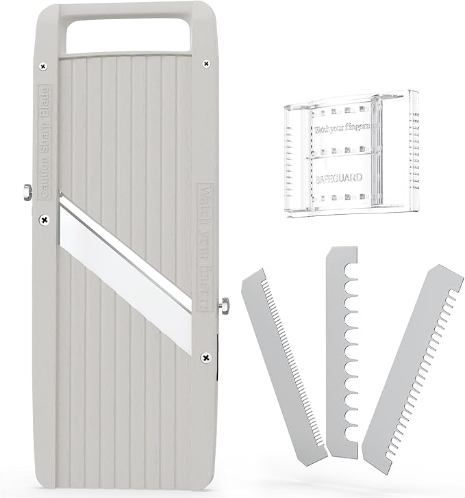 Wide Mandoline Slicer Professional Japanese Mandoline Slicer with Interchangeable Stainless Steel Blades