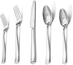 KINGSTONE Mirror Polish Silverware Set for 12, 60-Piece 18/10 Stainless Steel Flatware Set, Dishwasher Safe Cutlery Set for Wedding, Home, Restaurant, Knives Spoons and Forks Set