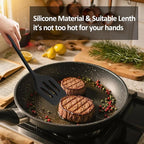 Silicone Kitchen Utensils Set, 446°F Heat Resistant Cooking Utensils Set with Slotted Turner, Tongs, Whisk, Spoons, Spatulas, Brush, Kitchen Gadgets Sets for Nonstick Cookware, Black