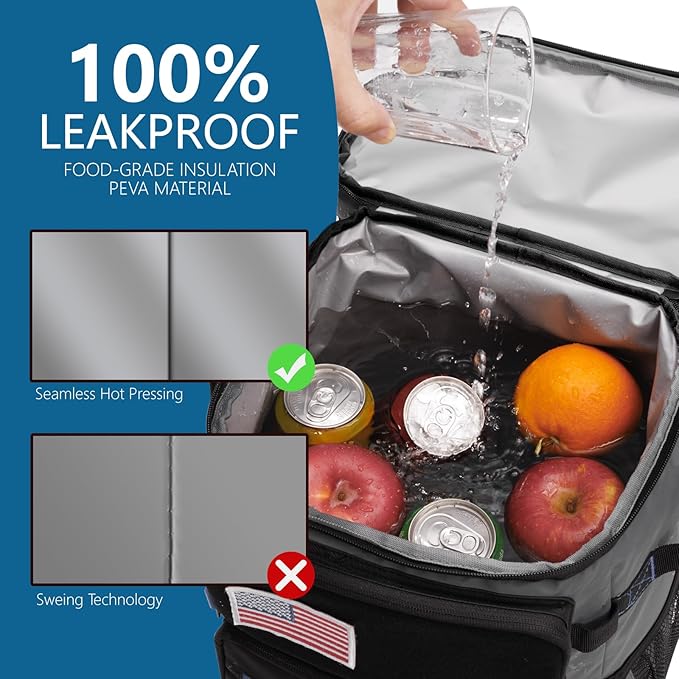 Large Backpack Cooler 36 Can Cooler Backpack with 2 Insulated Compartments Leak Proof Waterproof Travel Backpack, Camping Beach Picnic Lunch Thermal Bag for Women and Men