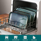 vancasso Stern Serving Platters Set of 3, 15/13/ 11 Inches Rectangular Serving Plates, Green Serving Trays for Entertaining, Party