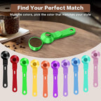 2-in-1 Coffee Scoop with Funnel, 2 Teaspoon Measuring Spoon for Reusable K Cups, Ground Coffee, Protein Powder & Tea, Mess-Free Plastic Design (Green)