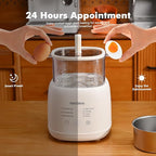 Electric Egg Cooker 7-in-1 with Steam Basket & Auto Shut Off, 8-Egg Capacity Steamer for Soft/Hard Boiled, Poached Eggs, BPA-Free Stainless Steel Bowl, Compact for Dorm/Keto Kitchen(2-Tier)