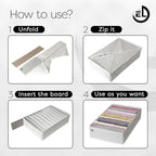 Drawer Organizer Clothes - 3 Set Multipurpose Dresser Drawer Organizer for Adults & Kids, Closet Foldable 10 Cells per Organizer - Non-Woven Fabric, T-Shirts, Baby Clothes, Shorts Organizer - White