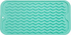 Silicone Dish Drying Mat for Multiple Usage,Easy clean,Eco-friendly,Heat-resistant Silicone Mat for Kitchen Counter or Sink,Refrigerator or Drawer Liner Mint S 12 inches x 6 inches