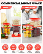 2QT&4QT NSF Food Storage Containers: 8 PCS[Food Grade] [Hot&Cold Resistant] Commercial Clear Square Food Storage Containers with Scales Handles for Home Restaurant Kitchen(BPA FREE)