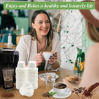 Aussen Disposable Coffee Paper Filters Replacement Kerig Filter Fit All Keurig Single Serve Filter Brands Compatible with Reusable Single Serve Pods Keurig Coffee Maker (White, 300pcs)