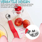 Strawberry and Tomato Corer, Kitchen Stem Huller Remover Tool, Red