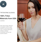 MICHLEY Unbreakable Stemmed Wine Glass 100% Tritan Plastic Dishwasher available Glassware 15 oz, Set of 4