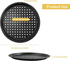 4 Pcs Pizza Pan with Holes, 12 Inch Nonstick Pizza Baking Pan Carbon Steel, Round Pizza Baking Sheet for Oven, Kitchen