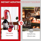 Electric Wine Aerator, One-Touch Automatic Wine Decanter for Red & White Wine, Wine Dispenser, Wine Pourer, Wine Gifts for Wine Lovers (Red)