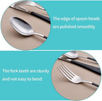 20-Piece Black Silverware Set for 4, 18/0 Stainless Steel Flatware Cutlery Utensils Set, Include Dinner Knives,Dinner Forks,Dinner Spoons,Salad Forks,Teaspoons, Elegant Gift，Dishwasher Safe