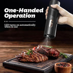Electric Salt and Pepper Grinder Set Rechargeable with Easy to Carry Charging Base and LED Light, Adjustable Coarseness, Greater Capacity, USB for Kitchen, Restaurant