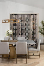 Ultra Wine Racks Floor-to-Ceiling Mount Display (1 Side, Single Deep, Black, Holds 21 Wine Bottles) - Modern Metal Wine Storage for Wine Cellars, Home Bars, Kitchens, and Dining Rooms