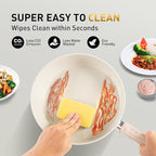 DisDelight Pots and Pans Set Non Stick, Nonstick Induction Granite Kitchen Cookware Sets, Induction Nonstick Granite Cooking Set, Induction Cookware Cooking Pan Set, Pan Sets for Cooking, Cream White