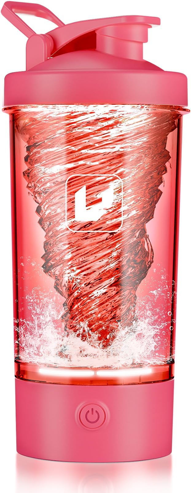 Electric Shaker Bottle USB C Rechargeable Protein Shaker Bottle Shaker cups for Protein Shakes Mixer with 24oz BPA Free Tritan Meal Replacement Shakes Made with Tritan Portable Blender Cup (Rosered)