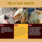 Turkey Baster, Stainless Steel Baster for Cooking with Marinade Injectors Syringe, Basting Brush, Thick Cleaning Brush & Thin Cleaning Brush