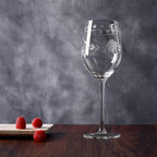 Premium Delight Wine Glasses Set of 4,16.5 oz – Hand-Blown with Etched Long Stem, Classic Glassware for Weddings, Dinners, and Holiday Gifting (Red Wine Glass)