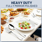 KIKCOIN 40 Pack Silverware Set for 8, Balanced Weight Stainless Steel Flatware Set, Mirror Polished Spoons And Forks Knife Set, Heavy Duty Cutlery Utensils Set for Home Kitchen Restaurant Wedding