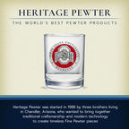 Heritage Pewter Ohio State Double Old Fashion | Double Rocks Glass 14 OZ for Liquor | Expertly Crafted Pewter Glass