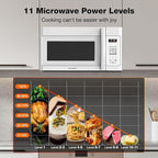 ThermoMate 30" White Over the Range Microwave with 1.9 Cu. Ft. Capacity, Over the Stove with One Touch, 1000 Cooking Watts, 400 CFM and Sensor Cooking, 11 Power Levels, LED Lighting