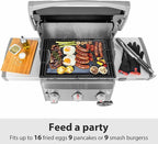 Utheer Nonstick Reversible Cast Iron Griddle 16.5" x 10.5", Ceramic Cooking Surface, Flat & Ribbed Sides, with High Sides & Grease Trap, Stovetop Griddle for Gas Grill, Charcoal, Oven & Outdoor BBQ