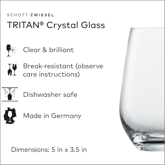 SCHOTT ZWIESEL Forté Universal Tumbler (Set of 6), Versatile Drinking Glasses, Dishwasher-Safe Tritan Crystal Glasses, Made in Germany (19 Ounce)