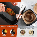 Silicone Air Fryer Liners for Ninja DZ071 (3.5qt x2 + 7qt x1) | 10-Piece Air Fryer Accessories Set with Oil Brush, Gloves, Food Clips, Scraper & Grill Mats | Dishwasher Safe, BPA-Free (Black)