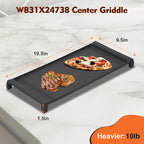 UPGRADED WB31X24738 Griddle Replacement for ge Appliance Gas Range Part,WB31X24998 Cast Iron Griddle Plate,9.5 ×19.5 inch Food Grade Nonstick Griddle