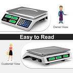 Goplus 66 LB Deli Scale Price Computing Commercial Food Produce Electronic Counting Weight (Silver)