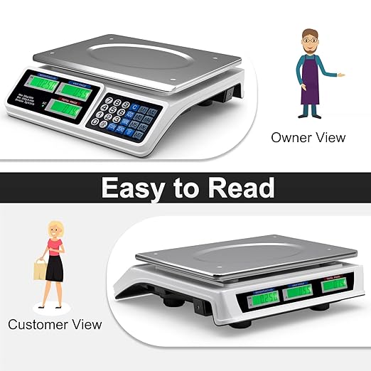 Goplus 66 LB Deli Scale Price Computing Commercial Food Produce Electronic Counting Weight (Silver)