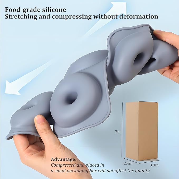 Thickened Silicone Bundt Cake Pan and Moldes Para Gelatinas, Heavy Duty Cake Mold for Baking, BPA Free, Mint Green (Donut 6-Cups / 1Pcs)
