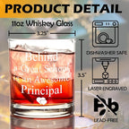 kunlisa Principal Gifts Whiskey Glasses, Principal Appreciation Gifts for Women Men, 10 oz Drinking Rocks Glasses for Women Men Whisky Cocktail Scotch Bourbon Liquor