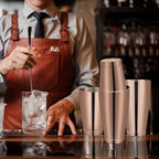 Sabary 6 Pcs Cocktail Shakers Professional Bar Shaker Boston Set Stainless Steel Martini Drink Mixer Basic Tool Weighted Shake Metal Can Cocktail Shaker Set, 18 Oz, 28 oz (Bronze)