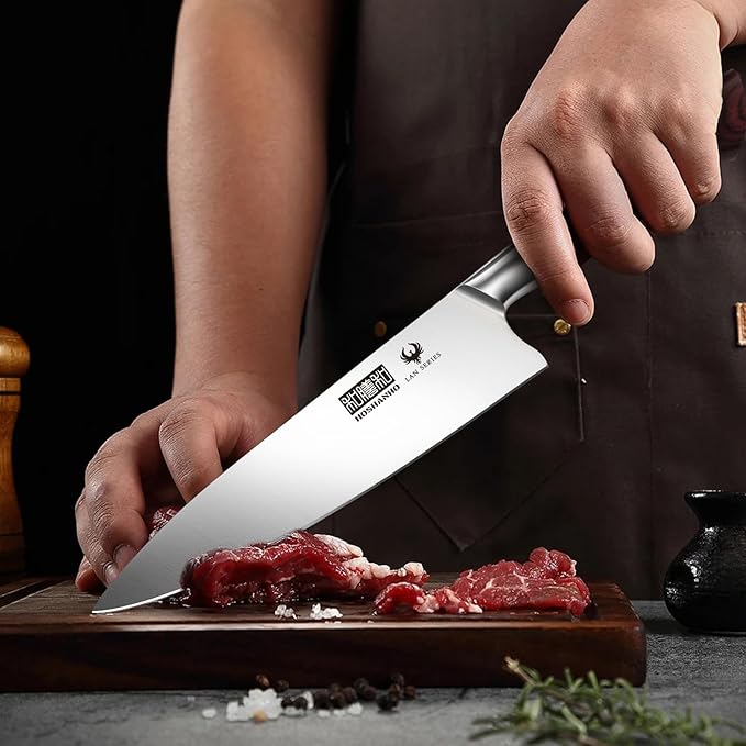 3-Piece Kitchen Knife Set, Ultra Sharp Chef/Santoku/Paring Knives,Professional High Carbon Steel Knives with Ergonomic Handle, Ideal Cooking Gift Set