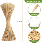 Smores Sticks 36" Long 5 mm Thick, 120 PCS Marshmallow Roasting Smore Sticks Bamboo, Disposable Marshmellow Sticks Camping Heavy Duty SMores Skewers for Outdoor Fire Pits Campfires Hot Dog Sausage