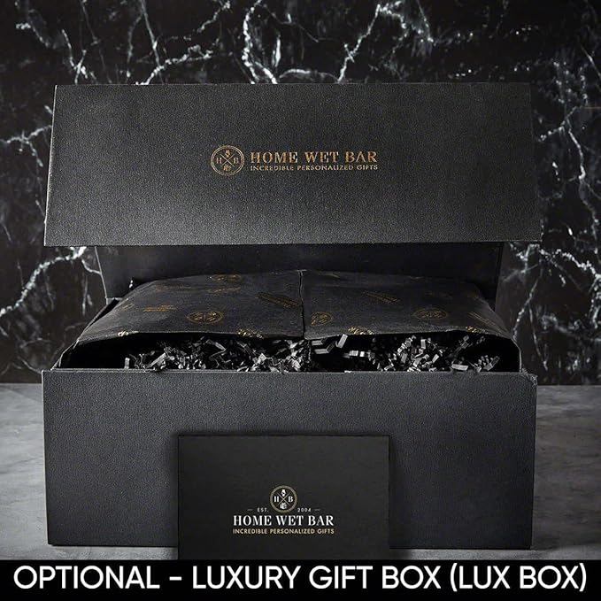 HomeWetBar Engraved Whiskey Glasses, Set of 4 Custom Whiskey Glasses for Men & Women