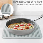 2 Pcs Gray Silicone Trivets 16"x12" Heat Resistant Trivets for Hot Pots and Pans Nonslip and Heat Resistant Hot Pads Silicone Square Trivet Mat Heat Resistant Mats for Countertop