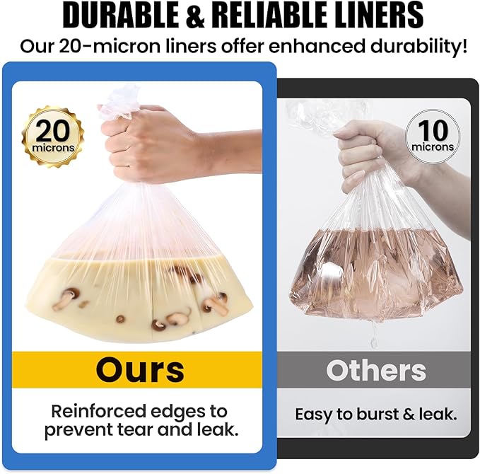 20 Count Slow Cooker Liners, 14"x22", Fits 3-8 Quarts, Disposable Pot Liners Compatible with Crockpot, Oval Large Size, BPA-Free Cooking Bags, Kitchen Accessories, Cook with Ease