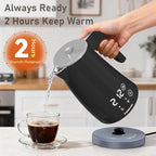 Electric Kettle with 5-Temperature Control,1.25L Cordless,Penguin Shape Design,1200W with Keep Warm and Auto Shut-Off,Perfect for Tea,Coffee & Kitchen(Dark Gray)