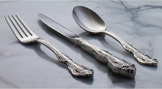 Oneida Michelangelo Fine Flatware Teaspoons, Set of 4 , 18/10 Stainless Steel, Silverware Set, Dishwasher Safe