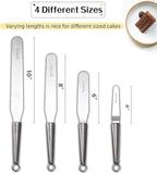 Cake Frosting Spatula Set, 4 6 8 10 Inch Straght Icing Spreader Knife For Baking, Decorating Cakes