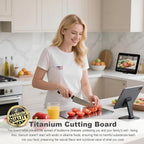 Titanium Cutting Board, Double Sided Titanium Cutting Boards for Kitchen, Non Toxic Non Slip, Chopping Board, Dishwasher Safe, Easy to Clean