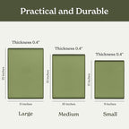 SMIRLY Plastic Cutting Board Set 3 Pieces, Non-Slip Dishwasher Safe Chopping Boards for Kitchen, Green