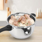 ciciglow Stainless Steel Pressure Cooker, Fast Cooking Pot with Safety Valve, Multifunctional Design, Intelligent, Universal for Induction Cooktops and Stoves, Comfortable (8L)