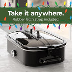 Magnifique 4-Quart Slow Cooker with Casserole Manual Warm Setting - Perfect Kitchen Small Appliance for Family Dinners, Dishwasher Safe Crock, Black