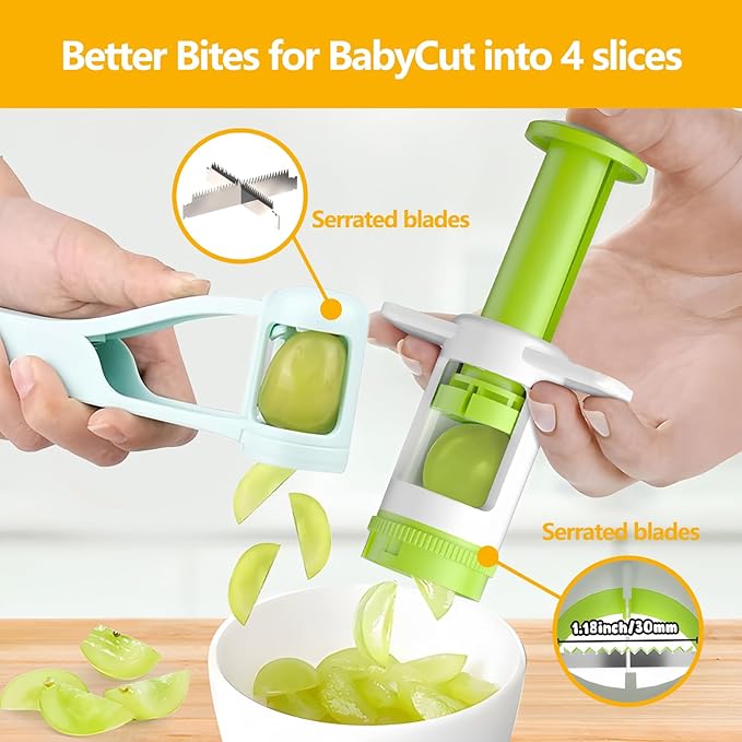 Grape Cutter suit, Stainless Steel Fruit Cutter for Grapes, Strawberries and Cherry Tomatoes, Slice into Quarters, Effortless Kitchen Tool for Fruit Salad Preparation, Quick and Easy Meal Prep