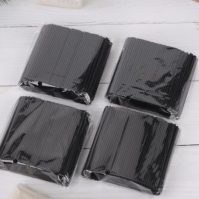 2000 Count 5 Inch Coffee Stirrers Straws, Disposable Plastic Sip Stir Swizzle Sticks for Cocktail Drinks - Black